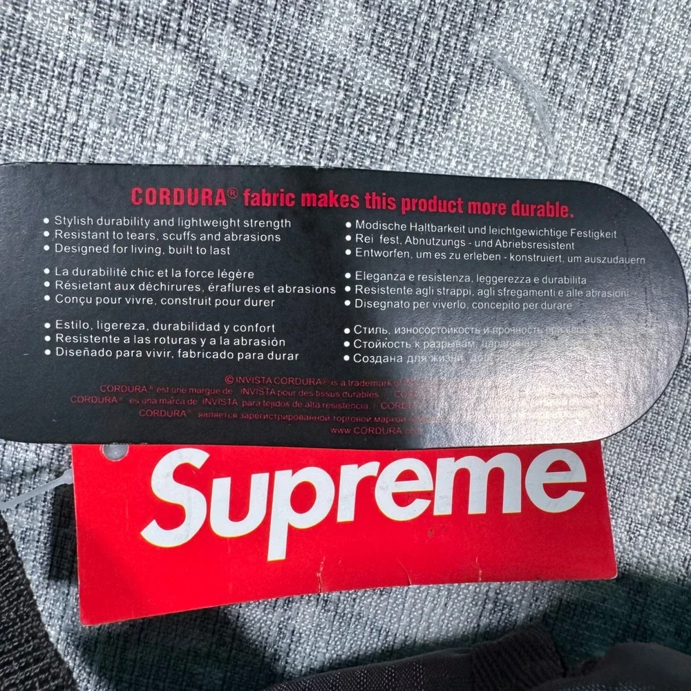 Supreme Backpack Unisex OS Black Cordura Ripstop Logo Streetwear Gorpcore Bag